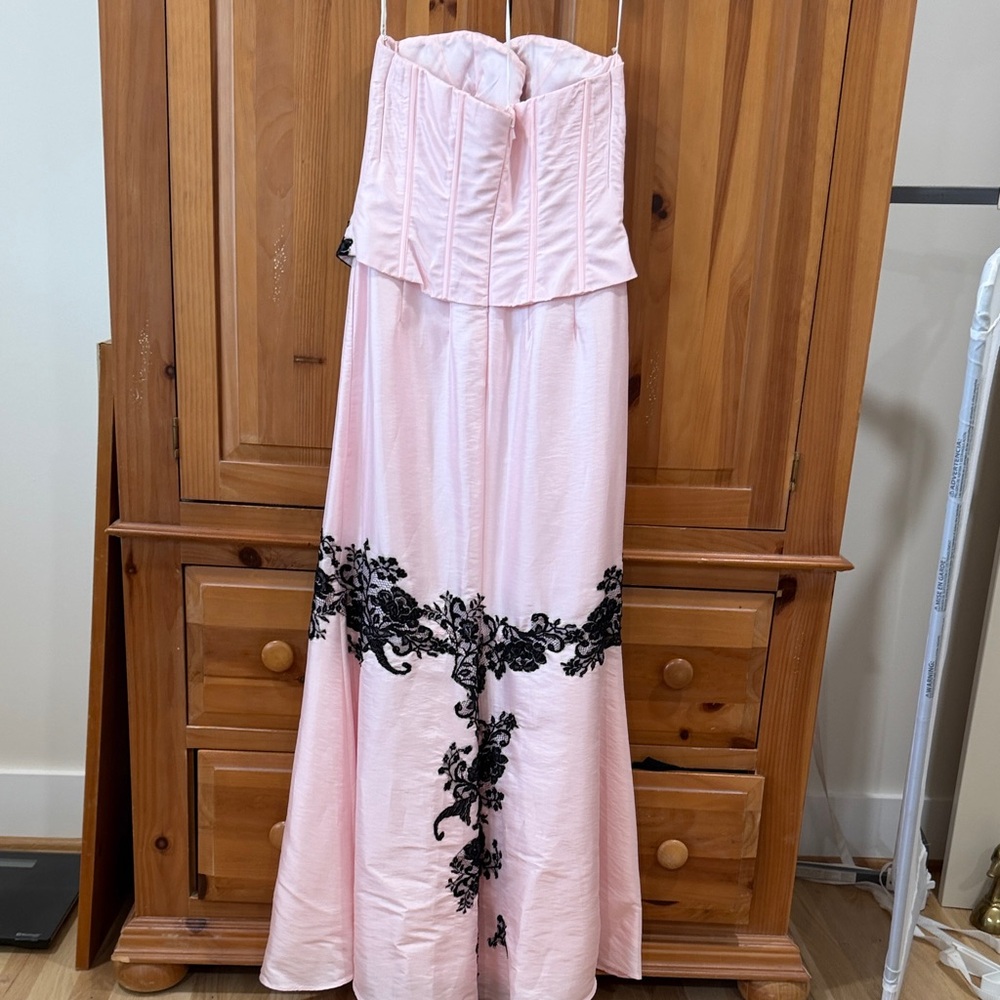 Jovani Light Pink Satin Dress - Picture 3 of 4